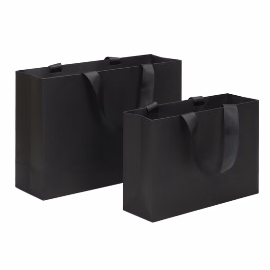 Printed Black Paper Packaging Luxury Shopping Gift Bag with Handle